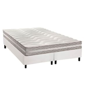 Conjunto Box King Colchão Espuma Paropas D33 D45 Pro Sono Double Face Prata + Base Crc Courano White (193x203)