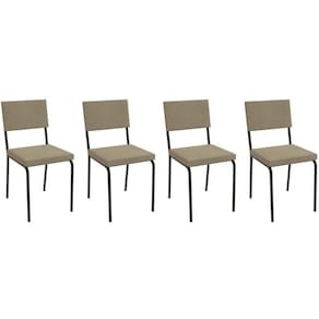Cadeira Sala De Jantar Zaria 2c128 Kit 4 Un Preto Fosco-boucle Fendi A057 - Kappesberg