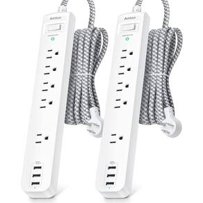 Protetor de sobretensão Power Strip Addtam 5 tomadas 3 USB 1875W