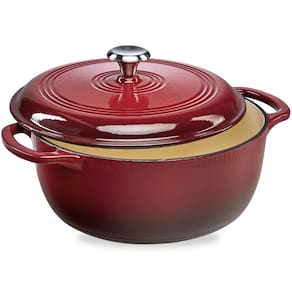 Forno holandês Best Choice Products 7,5 L de esmalte de ferro fundido vermelho