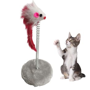 Arranhador Gato Pet Ratinho Mola Guizo Animal de Estimaçao Pelucia Macio Brinquedo Interativo Felino Diversao Lazer Entretenimento
