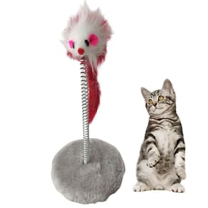 Arranhador Gato Pet Ratinho Guizo Mola Felino Brinquedo Interativo Macio Pelucia Diversao Entretenimento Lazer Animal de Estimaçao