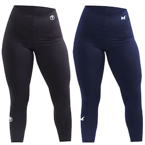 Kit 2 Calça Legging Feminina - Preta e Azul Marinho - Conforto, Estilo e Performance