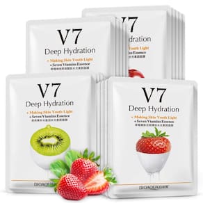Máscara facial BIOAQUA V7 de hidratação profunda com 7 vitaminas 30g x 8