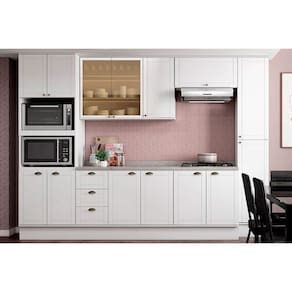 Cozinha Completa Bella 7 Peças (2aéreos+2balcões+1paneleiro+1torrequente+1complemento) C7p198 Branco - Carraro
