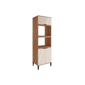 Paneleiro De Cozinha Alpha 2511 Torre Quente Com 2 Fornos 3 Portas 70cm Freijo-off White - Carraro