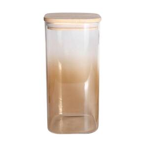 Porta Mantimentos Quadrado Em Vidro Borossilicato Degradê âmbar Dynasty 1,6l