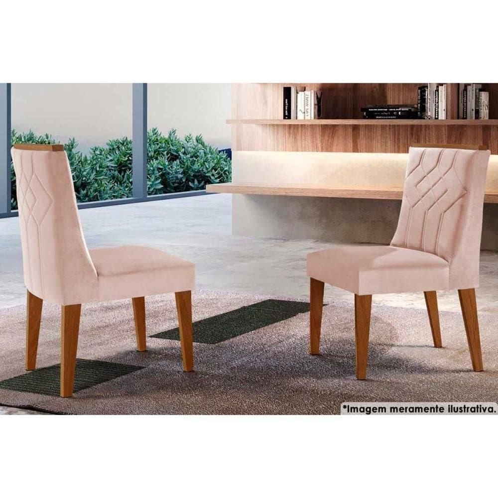 Cadeira Sala De Jantar Nevada Kit 2 Un Imbuia-suede Creme - Rufato