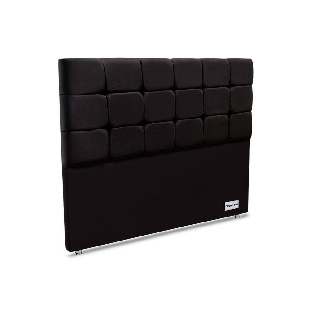 Cabeceira Cama Box Estofada Piave Linho Queen - Linho Preto - Ortobom