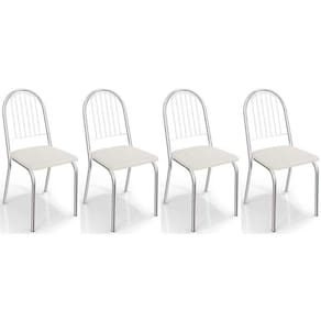 Cadeira Sala De Jantar Noruega 2c077 Kit 4 Un Cromada-branco 106 - Kappesberg