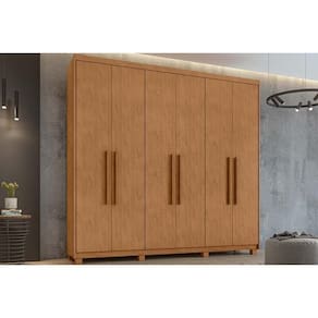 Guarda Roupa Casal 6 Portas E 5 Gavetas C- Pés áries Amêndoa