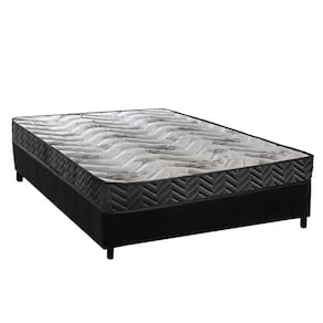 Conjunto Box Viúva Colchão Espuma Paropas D45 Pasquale Wave Black + Base Crc Suede Black (128x188)
