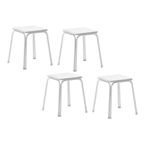 Kit 2 Banqueta De Cozinha 1748 4 Un Branco-courano Branco - Carraro