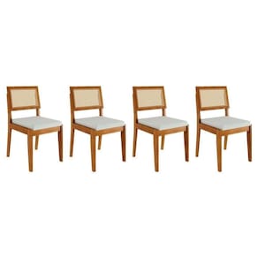 Cadeira Sala De Jantar Rainha Kit 4 Uni Natural - Nesher