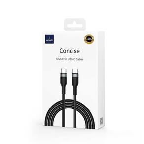 Cabo Concise Tipo-C X Tipo-C 100W - Comp. 120Cm  Preto - Wiwu - 4091