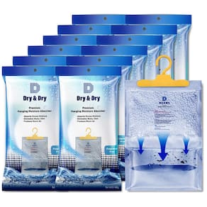 Absorvedores de umidade Dry & Dry, pacote com 16 unidades para casa, porão e quarto