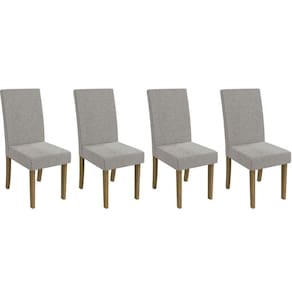 Cadeira Sala De Jantar 2cad131fr Kit 4 Un Freijo-linho Cinza A056 - Kappesberg