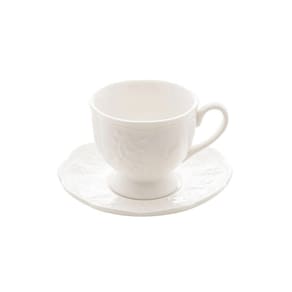 Xícara Para Café Com Pires Em Porcelana Butterfly Flower 100ml Lyor