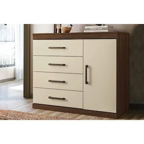 Cômoda Casal 1.4 Plus C/ 1 Porta E 4 Gavetas Jatobá/areia - Santos Andirá