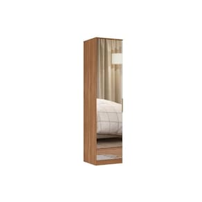 Módulo De Quarto Solteiro Guarda Roupa 71230k Irlanda C- 1 Porta C- Espelho Amêndola Touch