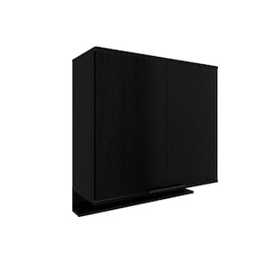Armário Aéreo Para Cozinha Alpha 2502 Com 2 Portas 80cm Preto - Carraro