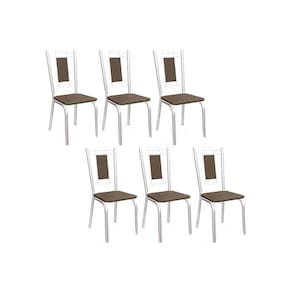 Cadeira Sala De Jantar Florença 2c005 Aço Kit 6 Uni Cromado-marrom 21 - Kappesberg