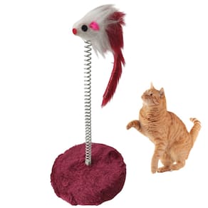 Arranhador Gato Pet Ratinho Guizo Mola Felino Brinquedo Interativo Entretenimento Pelucia Macio Lazer Animal de Estimaçao Diversao