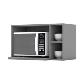 Armário De Cozinha Modulado Suporte Nicho P- Microondas Americana 80x44cm Cinza - Henn