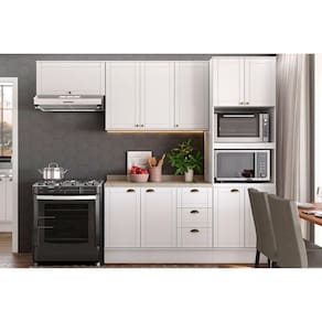 Cozinha Completa Bella 4 Peças (2armários+1balcão+1paneleiro) C4p57 Branco - Carraro
