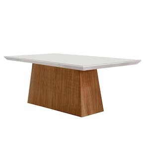 Mesa P- Cozinha Luna C- Tampo 180x90cm Madeirado Vidro Canto Curvo - Imbuia-ripado 3d-off White - Rufato