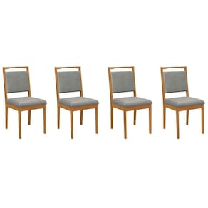 Cadeira Sala De Jantar Lina Kit 4 Un Carvalho-linho Cinza A031 - Kappesberg