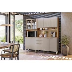 Kit De Cozinha Compacta Amora C- 10 Portas E 2 Gavetas 198cm Amendola-nude Tx - Demóbile