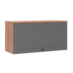 Armário Aéreo Para Cozinha Bella 2603 Com 1 Porta Basculante 80cm Nogal-cinza - Carraro