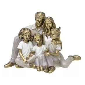 Escultura Familia Decorativa Casal Com Filhos