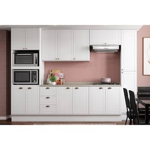 Cozinha Completa Bella 7 Peças (2aéreos+2balcões+3complementos) C7p49 Branco - Carraro
