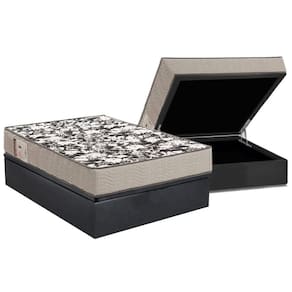 Conjunto Box Baú Casal: Colchão Molas Ortobom D26 Physical Ultra Resistente + Base CRC Suede Gray (138x188)
