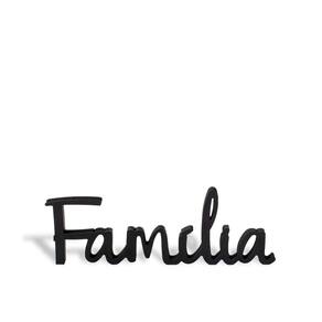Escultura De Mesa Decorativa Em Mdf Preto - Familia 33Cm