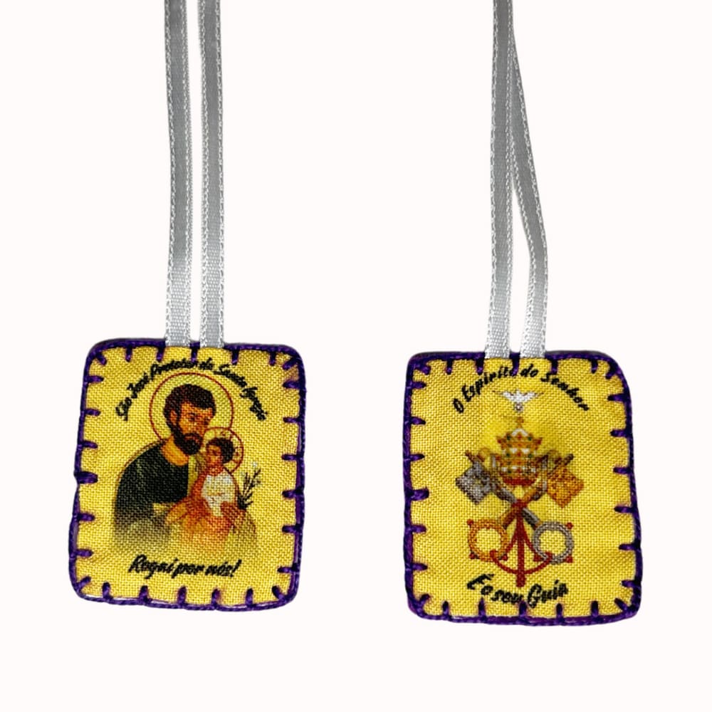Escapulário de Tecido de São José Colorido