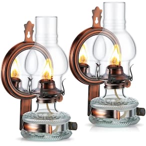 Lâmpada de querosene Yexiya Vintage Glass montada na parede 300 ml (2 unidades)