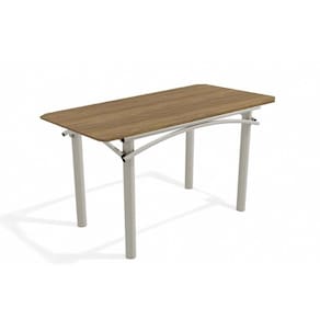 Mesa p/ Cozinha Elba c/ Tampo 1.60cm Niquel/Nogueira - Kappesberg