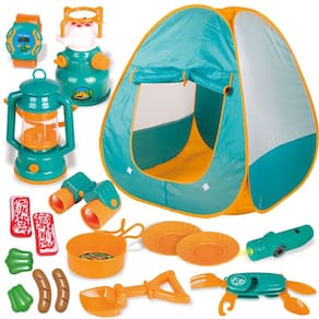 Barraca de acampamento FUN LITTLE TOYS Pop Up com conjunto de equipamentos de acampamento para crianças