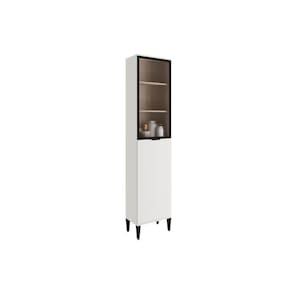 Paneleiro De Cozinha Alpha 2509 C- 2 Portas (1 C- Vidro Canelado) 50cm Branco - Carraro