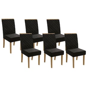 Kit 6 Cadeiras de Cozinha 2CAD149FR 6 Un Freijo/Suede Preto A038 - Kappesberg