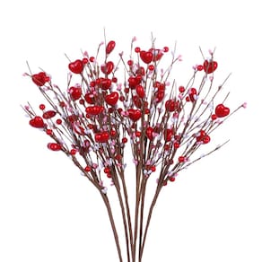 Caules artificiais de flores de frutas vermelhas JINGHONG (Dia dos Namorados) x6