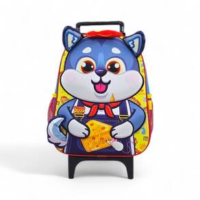 Mochila media escolar passeio rodinha bichinho animais 3D