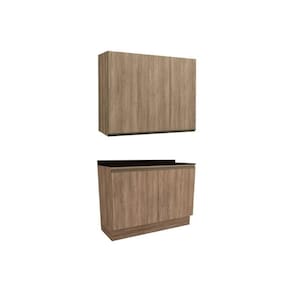 Cozinha Modulada Kappesberg Maxxi 3 Peças (1Aéreo+1Balcão+1Complemento) C3P10 Nogal/Preto-Kappesberg
