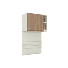Módulo de Quarto Solteiro Armário Ponte Aéreo MC12 Seletto c/ 2 Portas e 2 Nichos Areia/Jequitibá - Henn