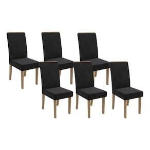 Kit 6 Cadeiras de Cozinha 2CAD142NG 6 Un Nogueira/Suede Preto A038 - Kappesberg