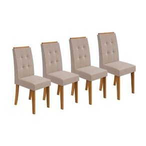 Kit 4 Cadeiras de Cozinha Celebrare 4 Un Amêndoa/Suede Creme - Lopas