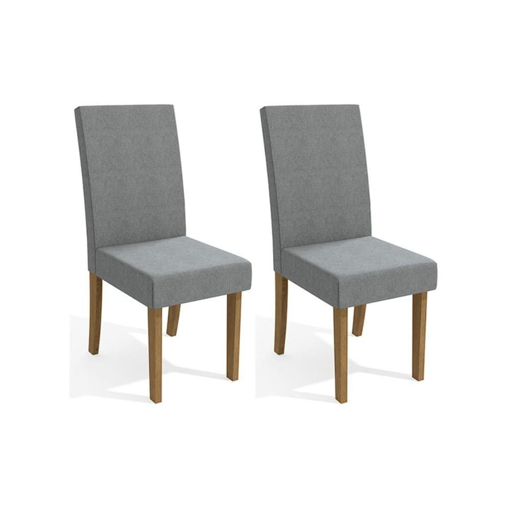 Kit 2 Cadeiras Sala Jantar 2CAD131 2 Un Canela/Linho Cinza - Kappesberg
